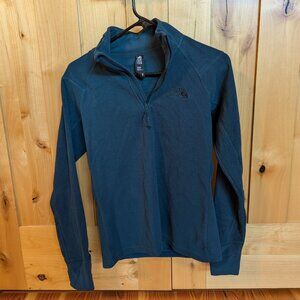 Womens teal pullover zip-down pullover fleece, slim fit, Mountain Hardwear
